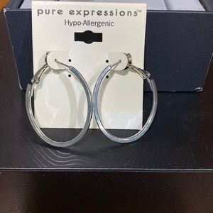 pure expressions hoop earrings